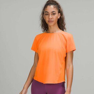 NWT Lululemon Lightweight Stretch Run Short Sleeve Shirt in Orange Soda Size 20